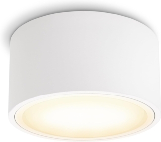 SSC-LUXon LED Aufbaustrahler Flacher LED Aufbaustrahler CELI-X in rund & matt weiss mit 5W, Warmweiß