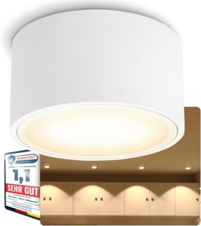 SSC-LUXon LED Aufbaustrahler Flacher LED Aufbaustrahler CELI-X in rund & matt weiss mit 5W, Warmweiß