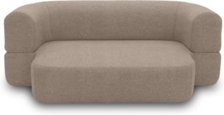 DOMO. collection Sofa 700 019, 2-Sitzer Schlafsofa, Ovale Form, Schlaffunktion, Inklusive Nierenkissen, Federkern Polsterung, 2er Couch, 208 x 115 x 78 (BxTxH), grau