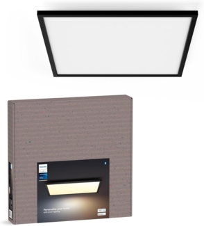 Philips Hue White Ambiance Aurelle Panelleuchte schwarz inkl. Dimmschalter, 4200lm, 60x60 cm, dimmbar, alle Weißschattierungen, steuerbar via App, kompatibel mit Amazon Alexa, neue Generation