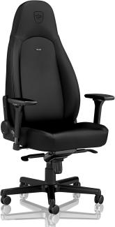 noblechairs ICON Gaming Stuhl Schwarz/Platinweiß - Ergonomischer Bürostuhl 150 kg Belastbarkeit - Drehstuhl mit Rollen - Gaming PC Stuhl PU-Kunstleder - Office Chair Ergonomic - Inklusive Kissen