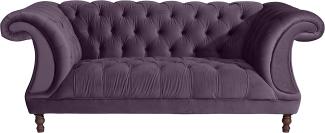 Ivette Sofa 2-Sitzer Samtvelours Purple Buche Nussbaumfarben