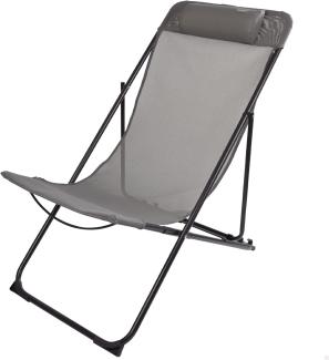 AKTIVE 61085, Klappstuhl, Liegestuhl, Strand, Garten, Outdoor, inkl. gepolstertem Kissen, max. 110 kg, Klappstuhl für Camping, 3 Positionen