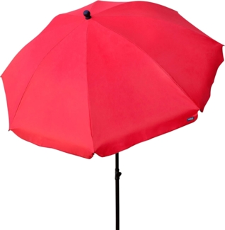 Gartensonnenschirm, mit UV30-Schutz, Ø240 cm, rot, 28-32 mm Mast, flexibler Mast, höhenverstellbar, Große Sonnenschirme, Aktive Garden