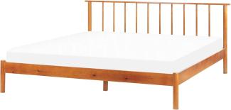 Bett mit Lattenrost BARRET 180 x 200 cm Holz Heller Holzfarbton