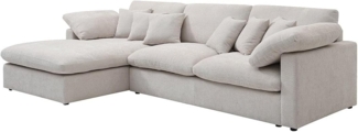 Vente-unique - Ecksofa - Ecke links - Strukturstoff - Beige - TRODANO