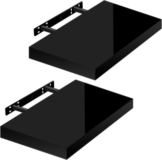 Woltu Wandregal, 2-tlg, Wandboard freischwebend Schweberegal Holz