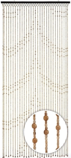 Kobolo Türvorhang Holzperlenvorhang Samara 90x200, Ösen (1 St), transparent