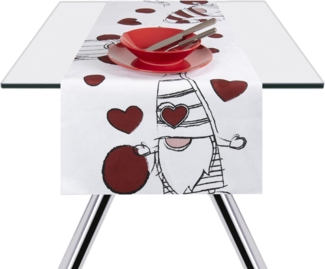 Excelsa 65386 Tischläufer GNOME Sweet Home, 40x140 cm, Baumwolle