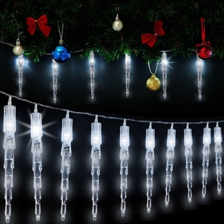 DEUBA® LED Lichterkette Eiszapfen Eisregen Innen Außen Weihnachtsbeleuchtung