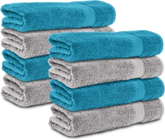 Komfortec Badetücher 100% Baumwolle, 470 g/m², Frottee (8-St), Handtücher 70x140 cm Set, Weich