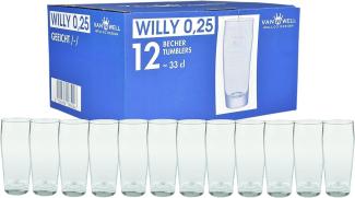 12er Set Bierglas Willibecher 0,25l geeicht Biergläser Tumbler perfekt geeignet für Gastronomie