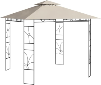 vidaXL Pavillon, 160 g/m², Stahl/Stoff Creme, 3 x 3 x 2,7 m