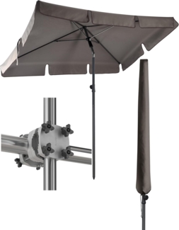 4smile Sonnenschirm Balkon SunnyShade, 200x125 cm, Taupe - UPF 50+ Sonnenschirm rechteckig als Sonnenschutz Balkon - SunnyGuy Balkon-Schirm mit Sonnenschirmhalter + Sonnenschirmhülle