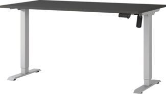 Germania Schreibtisch 8023-640, in Graphit/Silber, elektr. höhenverstellbar, 140 x 119 x 80 cm (BxHxT)