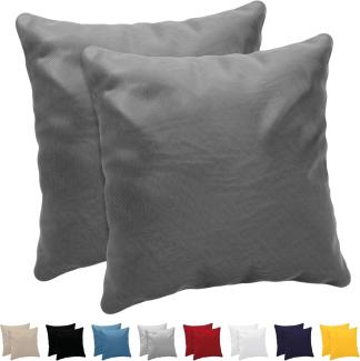 Dreamzie Kissenbezug 60x60 cm (Set mit 2) - 100% Jersey Baumwolle 150 g/qm Kissenbezüge -Anthrazit - Für Kissen 60x60 cm - Kissenhülle - Kissenbezug - Resistent und Hypoallergen