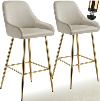 tectake Barhocker Barstuhl, in Samtoptik, gepolstert