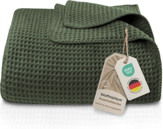 Wohndecke Waffelpique aus Baumwolle – Kuscheldecke Baumwolldecke Sofa Überwurf, Laynenburg, Decke als Sofa-decke, Couchdecke, Wolldecke aus Baumwollmix