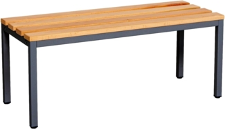 furni24 Sitzbank für Umkleideräume BxHxT: 100 x 42 x 40 cm, Umkleidesitzbank, Umkleidebank, Garderobenbank, Sportbank, Bank mit Echtholz für Fitnessstudio