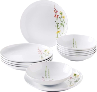 KAHLA Tafelservice Wildblume (12-tlg), 6 Personen, Porzellan, Made in Germany
