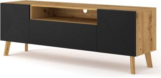 TV-Schrank LUXI 160 cm Artisan-Eiche / Schwarz matt