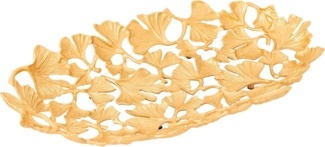 riess-ambiente Dekoschale GINKGO LEAFS 40cm gold (1 St), Wohnzimmer · Schale · Handarbeit · Boho