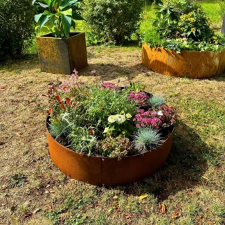 Czaja Pflanzkübel Pflanzring Ø 100 cm Edelrost - Hochbeet Pflanzgefäß Pflanzkübel, unberostet geliefert, rostet mit der Zeit