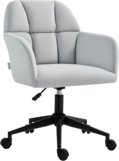 Vinsetto Bürostuhl mit Rollen, Ergonomischer Drehstuhl mit Samt-Optik (Schreibtischstuhl, 1 St), für Büro, Wohnzimmer, Hellgrau