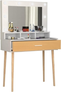 VCM Schminktisch Lindas 919495 Weiß / Honig-Eiche H. 133 x B. 80 x T. 40 cm