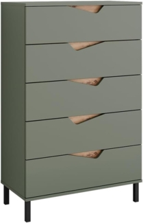 Kommode Marelle Grün/Artisan 76x120 cm mit 5 Schubladen Vicco