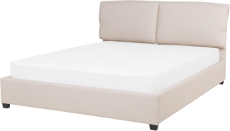 Polsterbett Leinenoptik beige Lattenrost 140x200 cm BELFORT