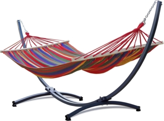 Potenza Stabhängematte mit Gestell bis 220kg I Hängematte- 220x160, 200kg I Acadia XXL Rot