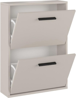 Homey - Schuhschrank mit 2 Türen, schmaler Schuhschrank, Modell Alais, Finish in Beige, Maße: 73 cm (H) x 54 cm (B) x 18 cm (T), praktisch und funktional