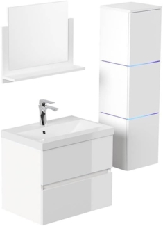 HOME DELUXE Badmöbel Komplettset WANGEROOGE DELUXE L - Weiß Made in Germany