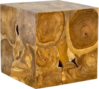 FaHome Beistelltisch Holzmosaik Beistelltisch - Couchtisch Nachttisch Pflanzenhocker Hocker