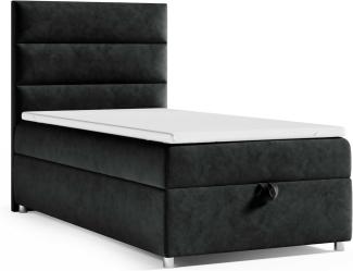 Best for Home Boxspringbett K4 SINGLE mit Bettkasten (Schwarz 90x200)