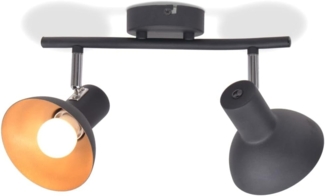 Deckenlampe für 2 Glühbirnen E27 Schwarz und Gold