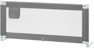 WOLTU Bettgitter, 180 cm Bettschutzgitter für Kinder Baby, Rausfallschutz Bett Boxspringbett Kinderbett Elternbett, Gitterschutz höhenverstellbar 69-87 cm, Oxford-Gewebe Metall, Dunkelgrau
