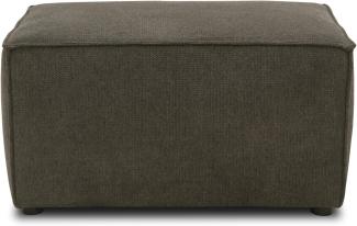 Domo. Collection Hocker Portland, Polsterhocker, Microfaser, Einzelhocker, Beistellhocker, 80 x 60 43 cm in schlamm