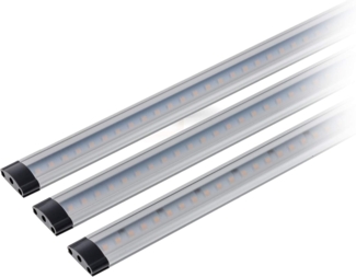 SEBSON Aufbauleuchte LED Lichtleiste 30cm 3er Set, 17W 1250lm warmweiß, dimmbar (Touch)