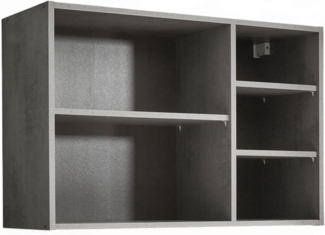 Sanibel Modernes Hängeregal Küche in Chromix Anthrazit FSC-Zertifiziert - Geräumiger Hängeschrank mit viel Stauraum - 90 x 60 x 33 cm (B/H/T)