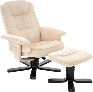 IDIMEX Relaxsessel CHARLY, Fernsehsessel mit Hocker, TV-Sessel neigungsverstellbar Kord beige