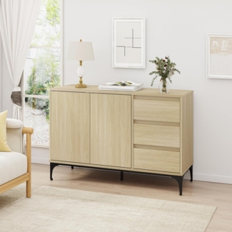 Sideboard Kistiandi 77 x 120 x 40 cm Eicheoptik, hell [en. casa]