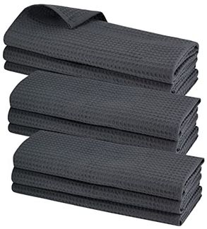 Engelland Geschirrtuch Poliertuch, (Vorteils-Set, 9-tlg, Waffel-Pique), 100 % Baumwolle, integrierte Aufhängeschlaufe, 70 x 50 cm