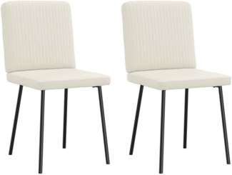 vidaXL Esszimmerstühle 2 Stk. Creme Samt 4101195
