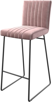 Barstuhl Luiga-Flex Samt Rosé Kufengestell Metall