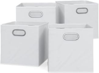 VICCO 4er Set Faltbox 30x30 cm weiß Faltkiste Aufbewahrungsbox Regalbox Box