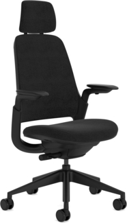 Steelcase Series 1 Ergonomischer Bürostuhl mit LiveBack Lumbalstütze, 4D-Armlehnen, anpassbarer Kopfstütze Onyx Schwarz