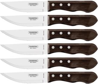 Tramontina 29899-165 Jumbo-Steakmesser-Set, 6-tlg. mit braunen Griffen