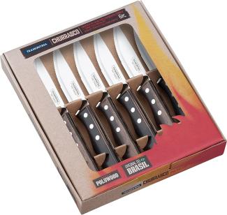 Tramontina 29899-165 Jumbo-Steakmesser-Set, 6-tlg. mit braunen Griffen